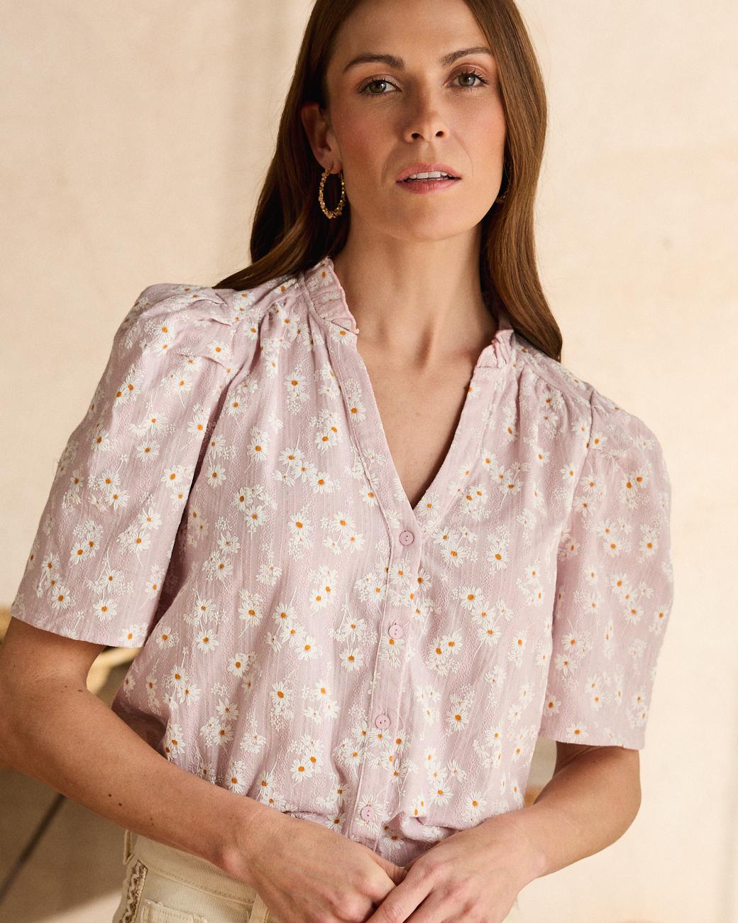 Bluse mit Gänseblümchen Leonor