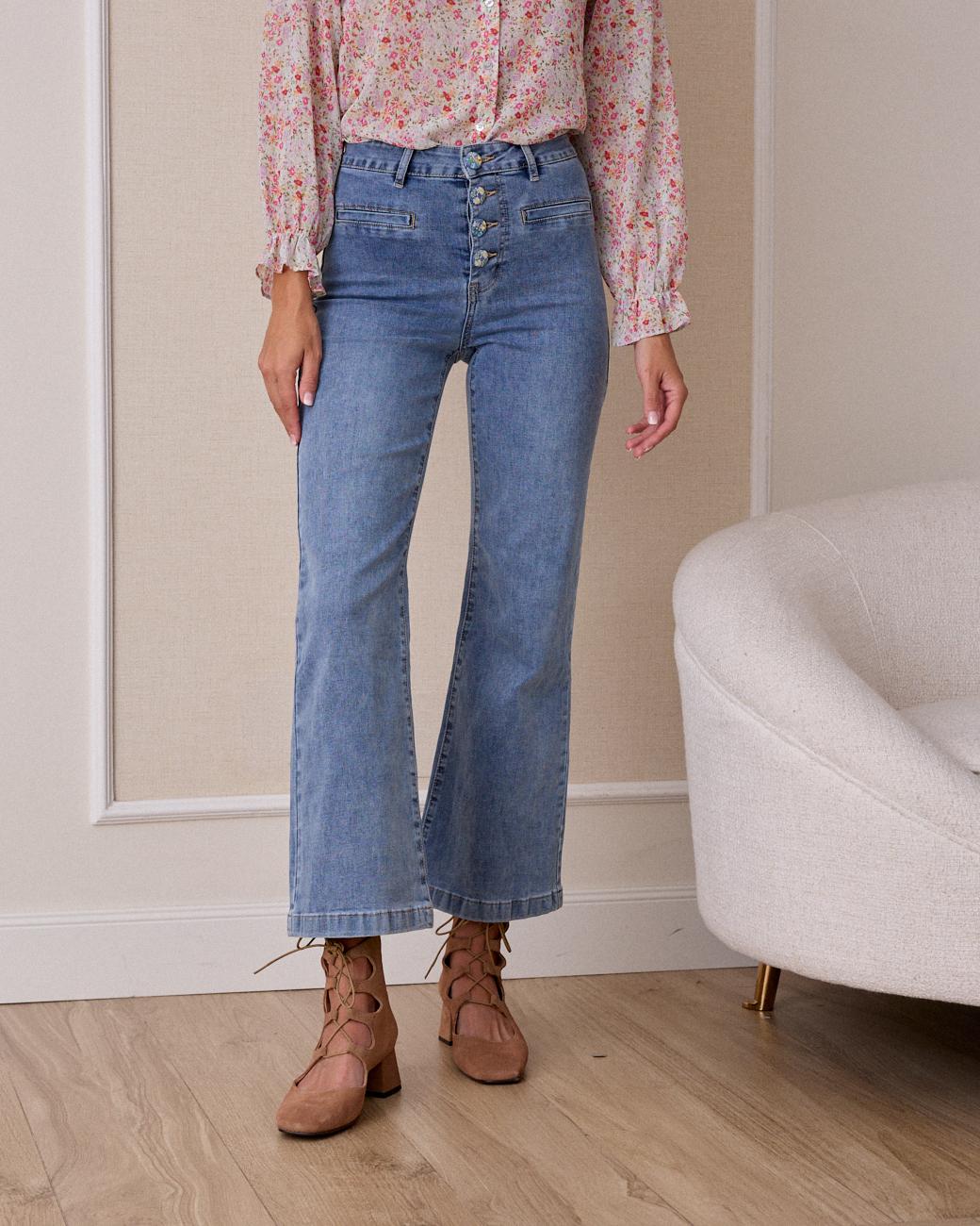 Jeanshose mit Knöpfen Thea