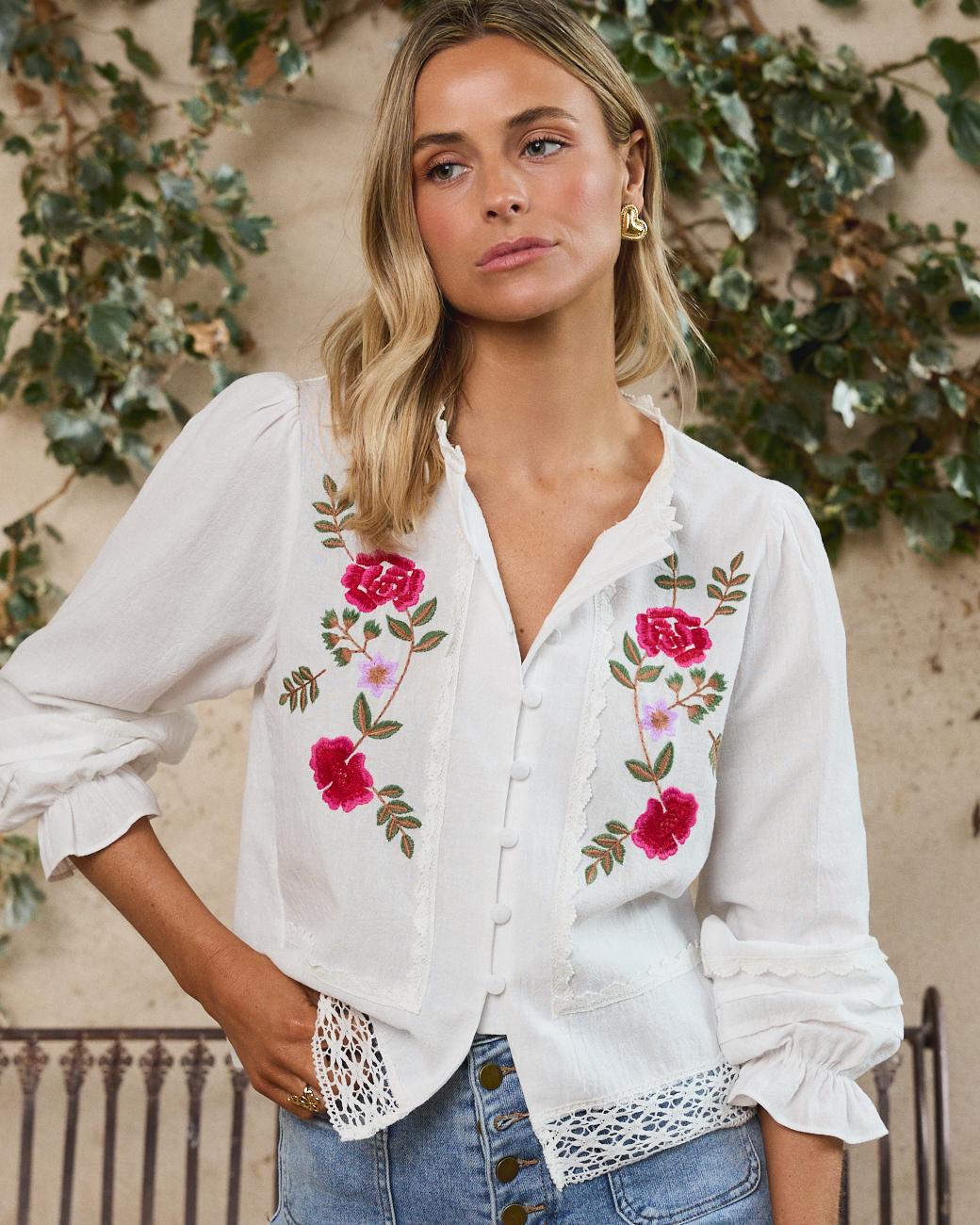 Bluse mit Spitzen Miriam