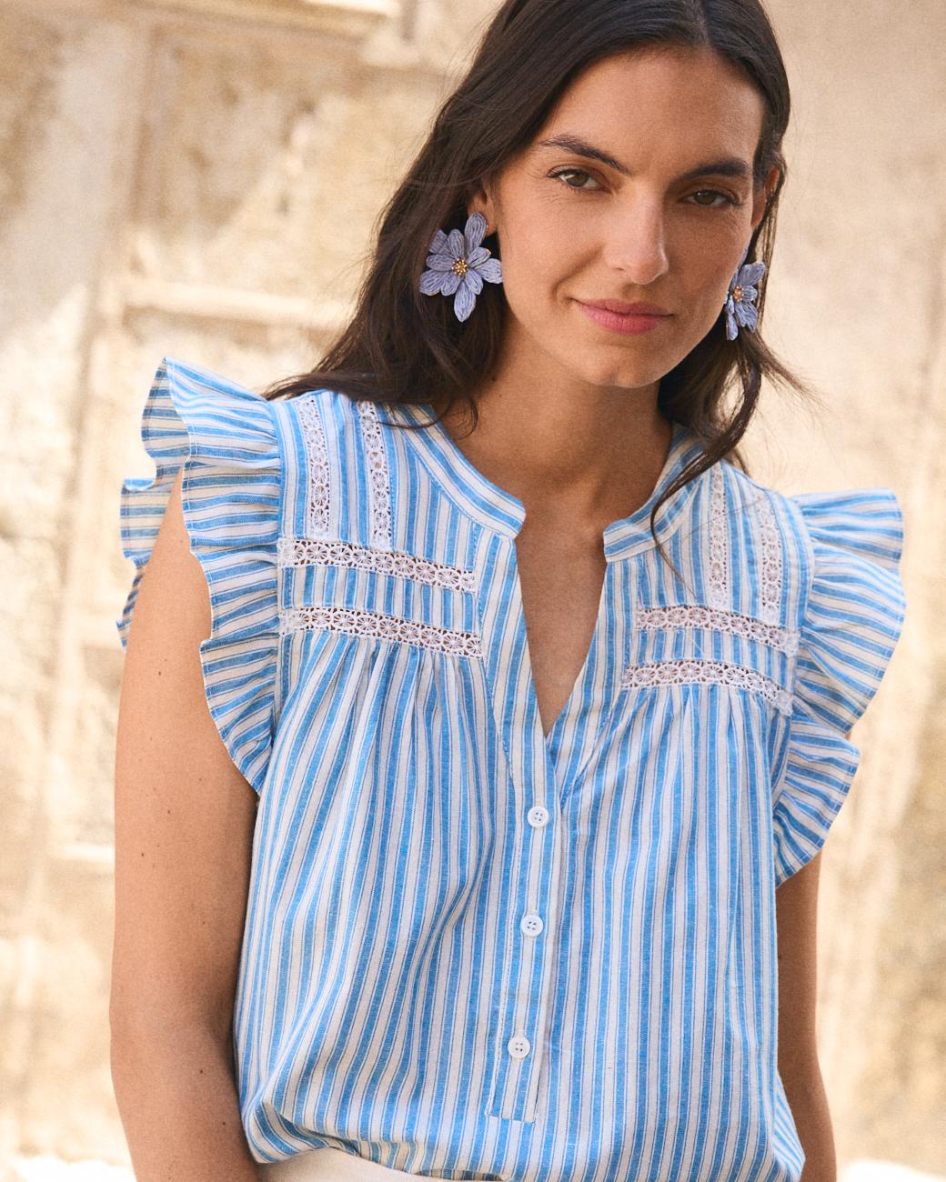 Bluse mit Volants Lusiana