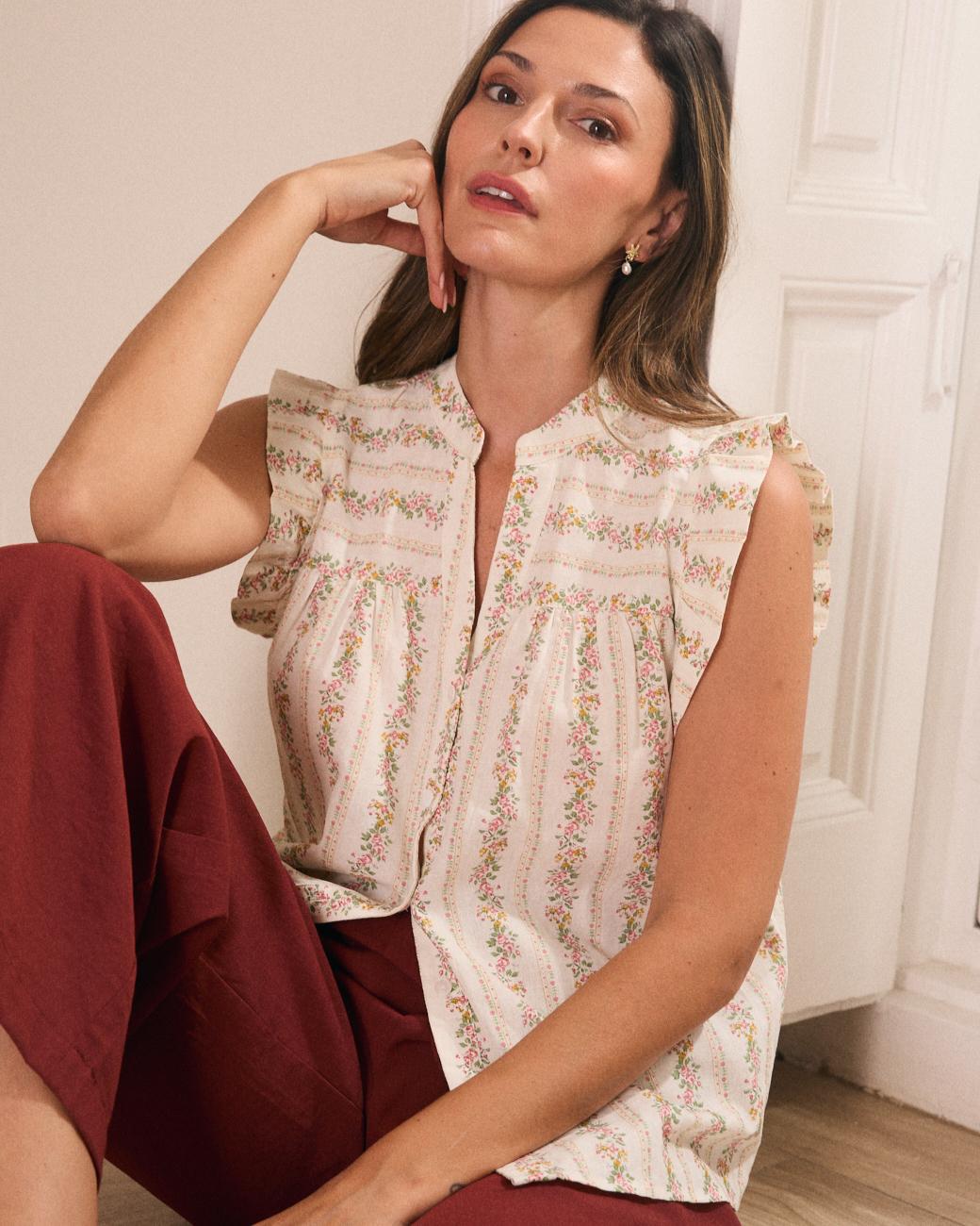 Nerissa Blumen-Bluse