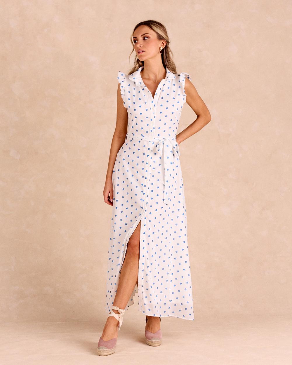 Langes Kleid mit Punkten Daira