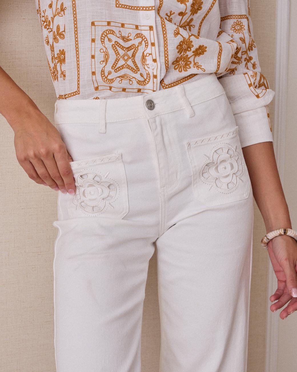 Jeans mit Stickerei Vesta