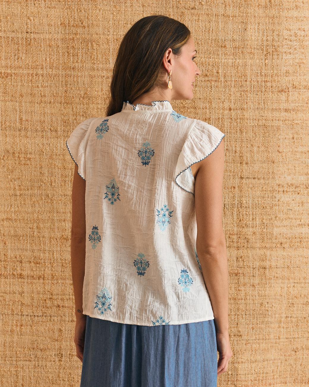Bluse mit Volants Bertina