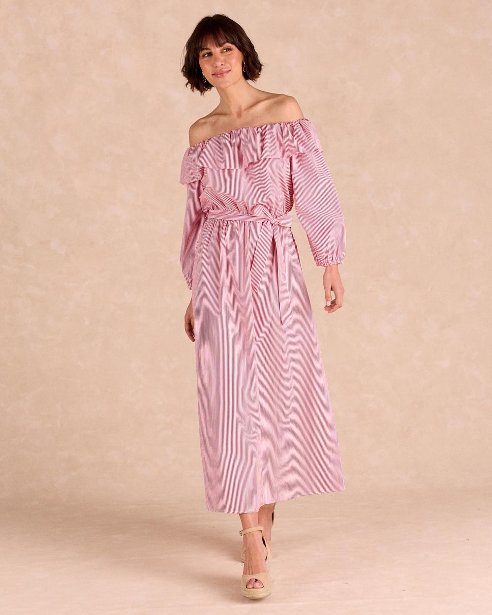 Midi-Kleid mit Streifen Nimia