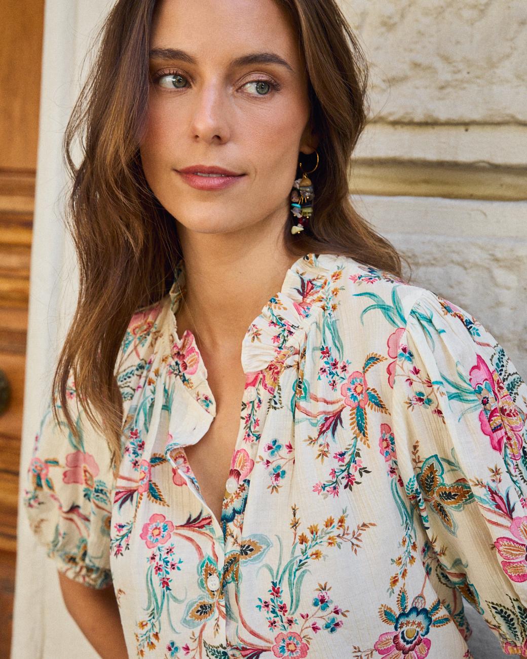 Bluse mit Blumen Tunia