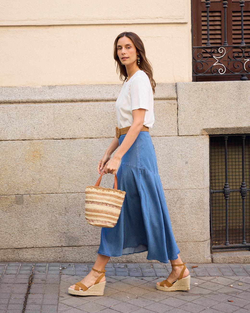 Raffia-Bombonera-Tasche Belisande