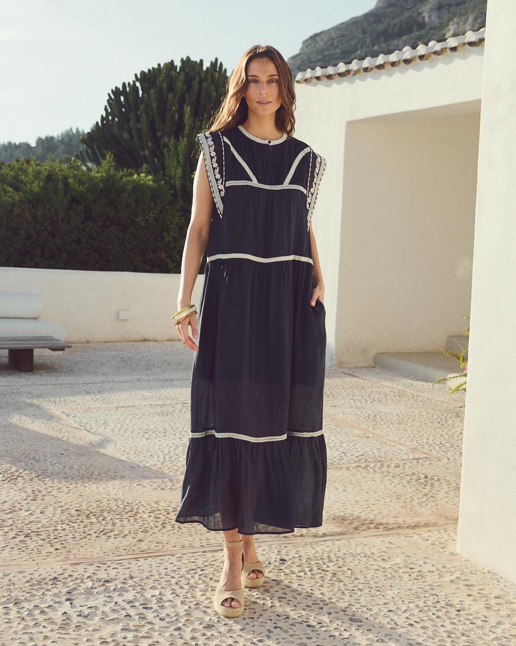 Marineblaues Kleid Enora