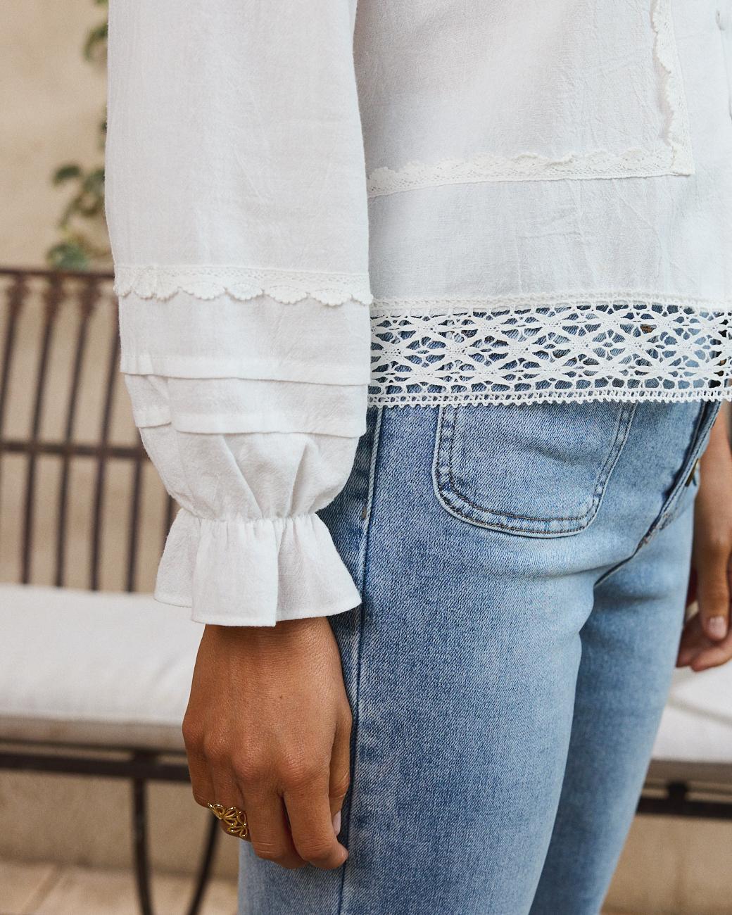 Bluse mit Spitzen Miriam
