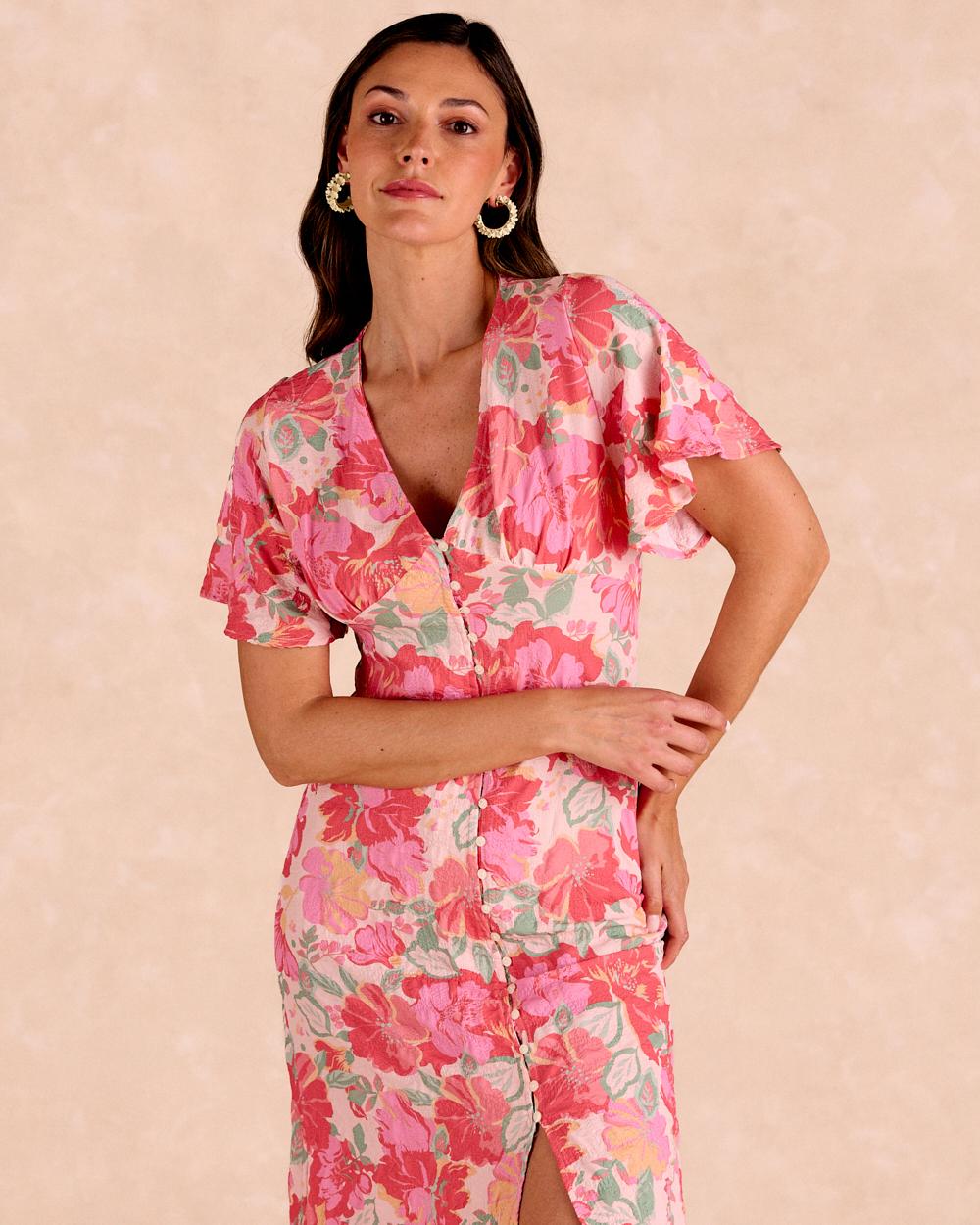 Langes Blumenkleid Barina