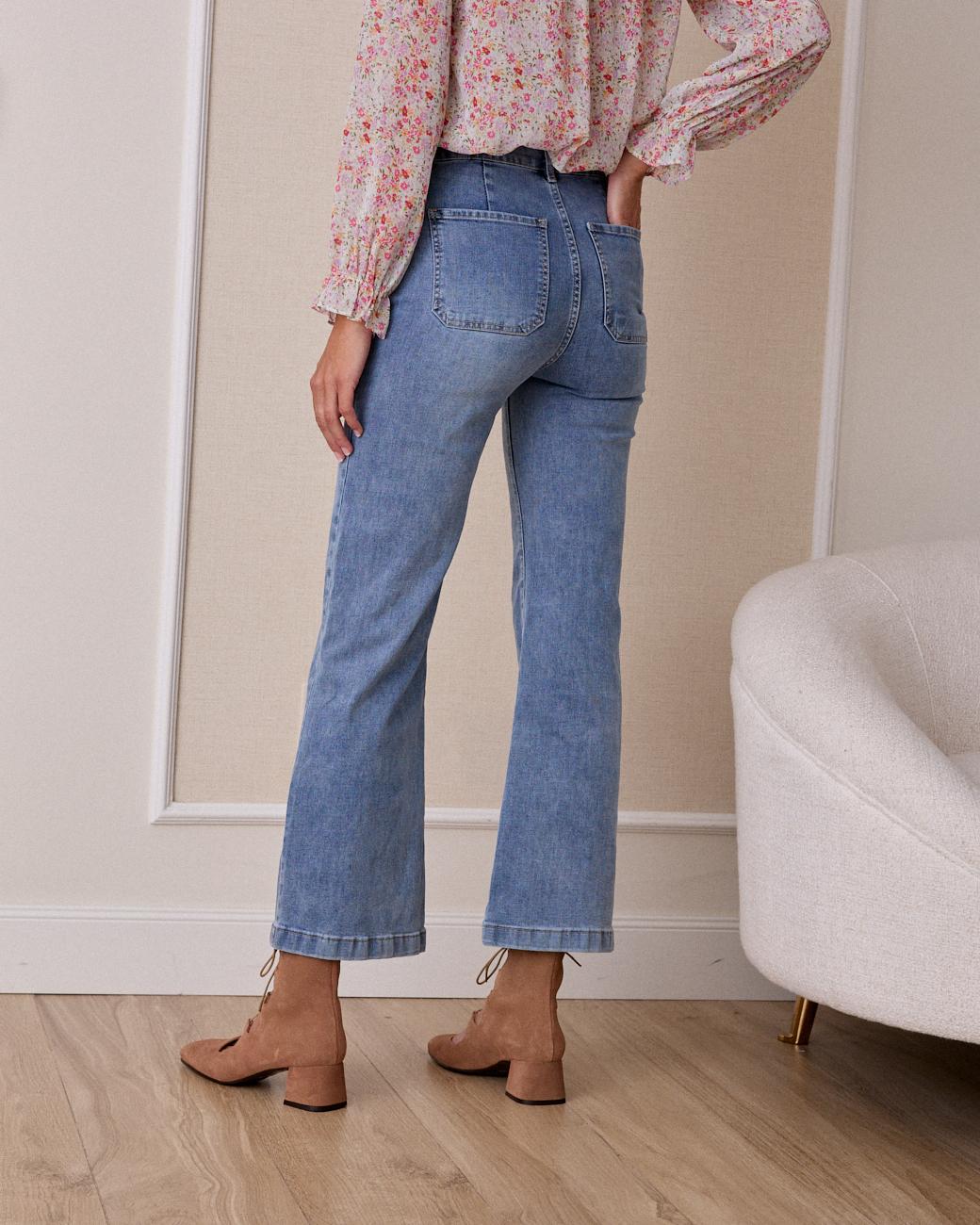 Jeanshose mit Knöpfen Thea