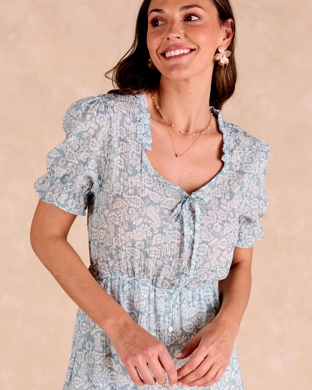 Langes Kleid Eukalyptus