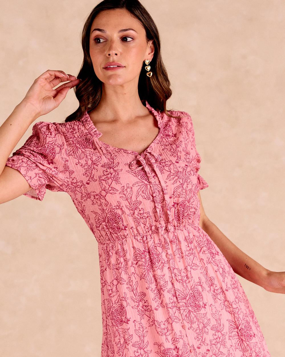 Langes Kleid mit Schleife Carolina