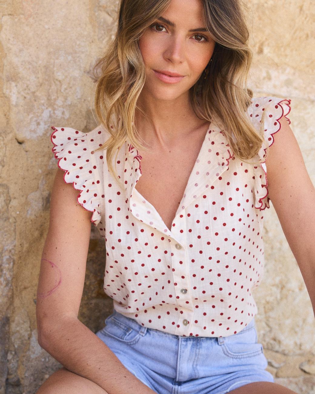 Bluse mit Punkten Indiana