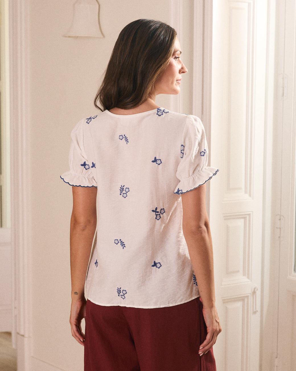 Gaia Bestickte Bluse
