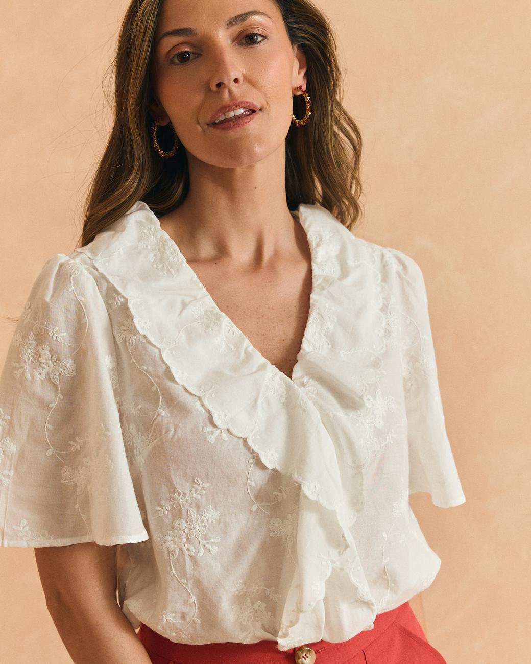 Bluse mit Volant Pati