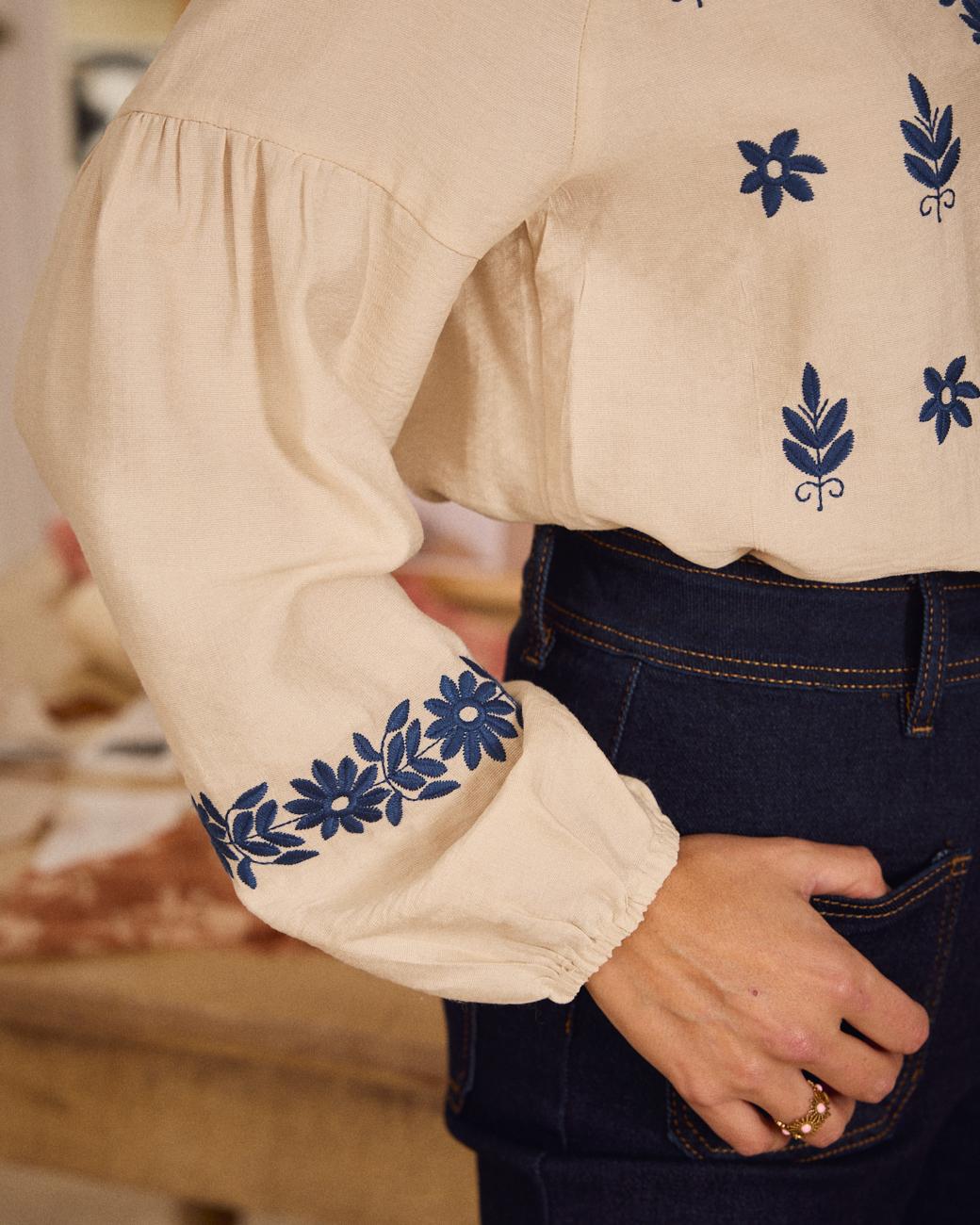 Bluse mit Stickereien Alexandra