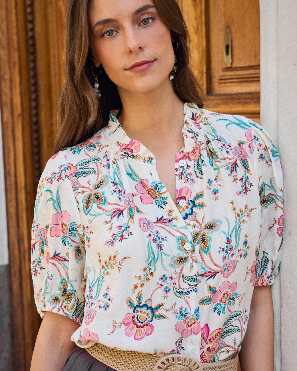 Bluse mit Blumen Tunia