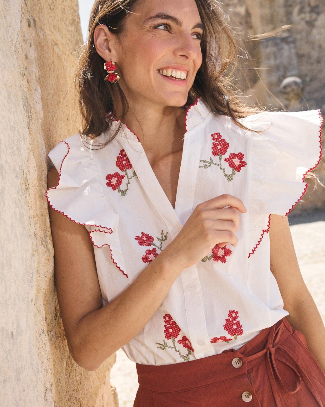 Bluse mit Glockenärmel Flaria