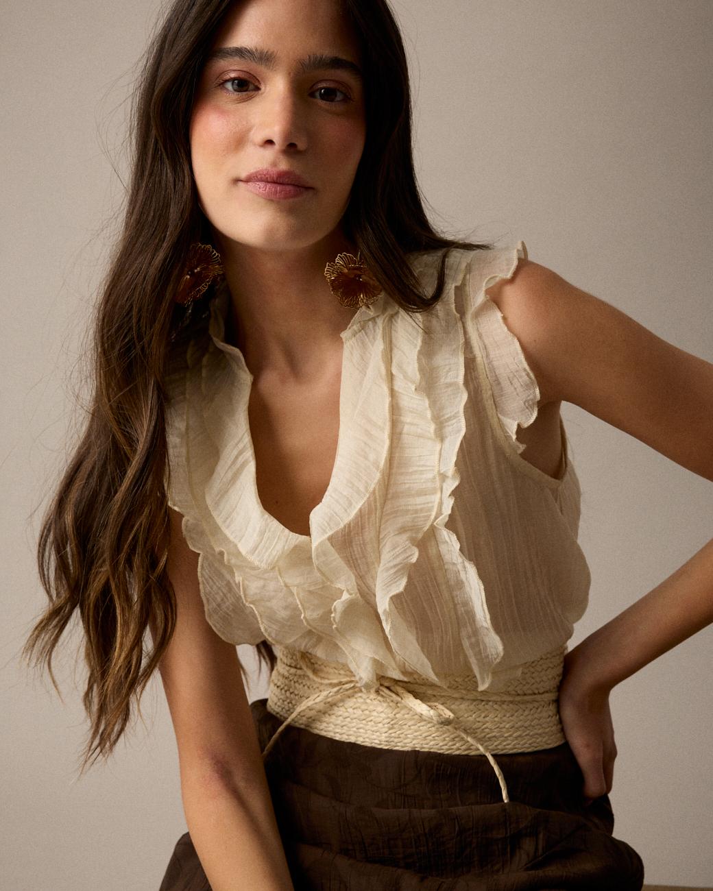 Bluse mit Volants Irune
