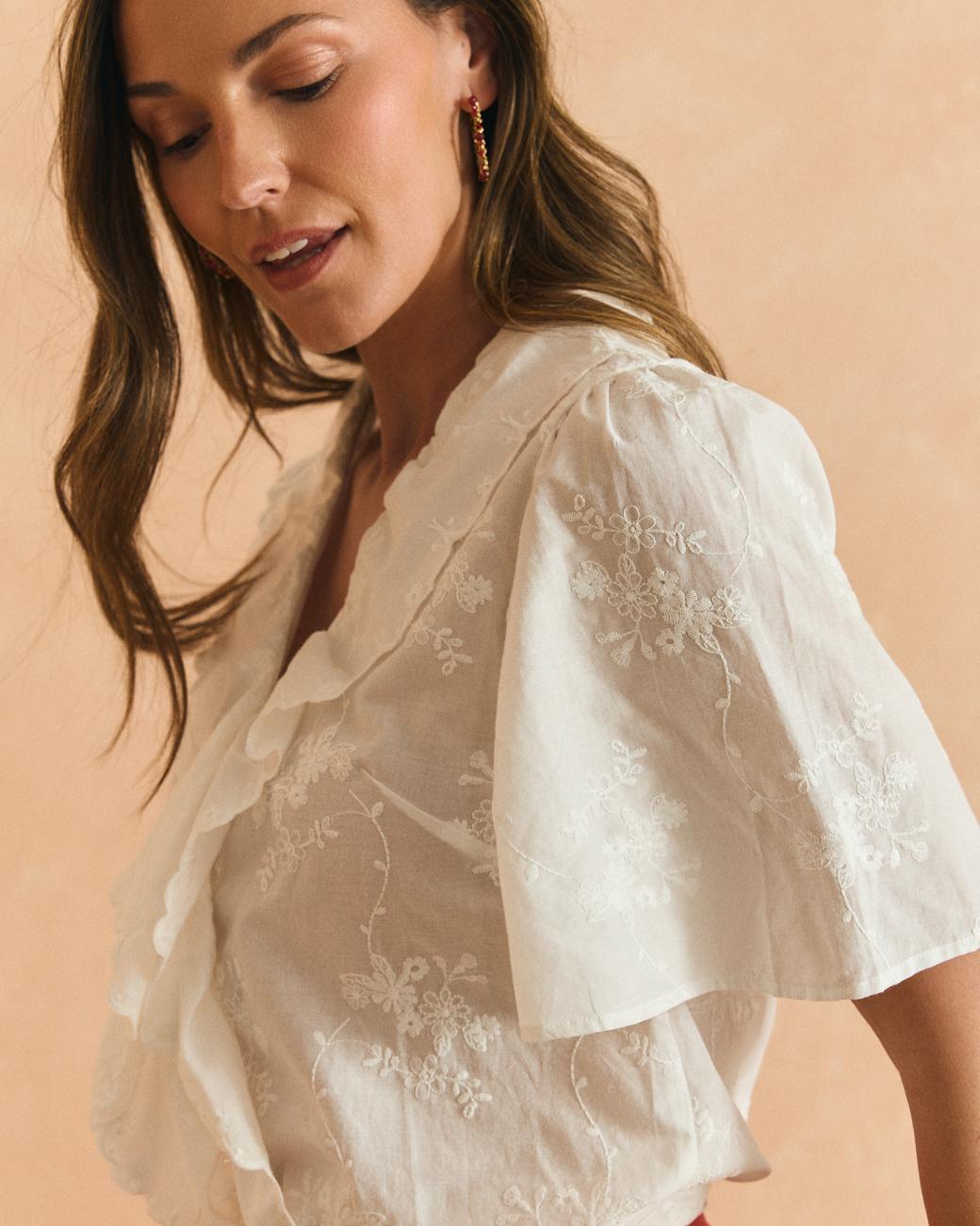 Bluse mit Volant Pati