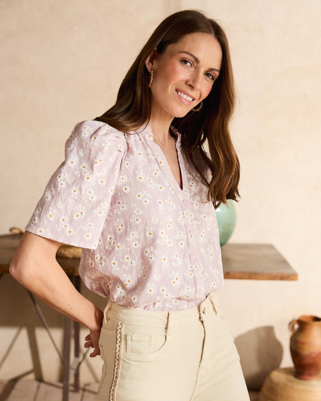 Bluse mit Gänseblümchen Leonor