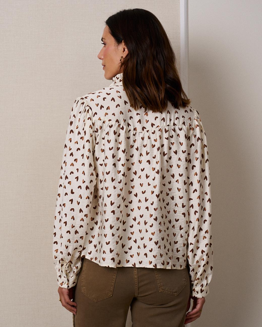 Bluse mit Herzmotiven Kati