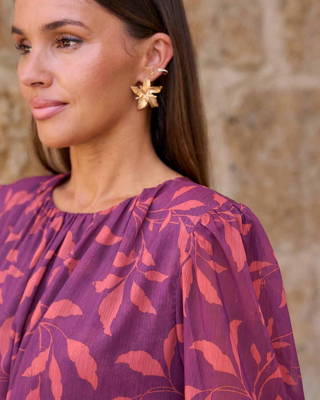 Kleid mit Blättern Dea