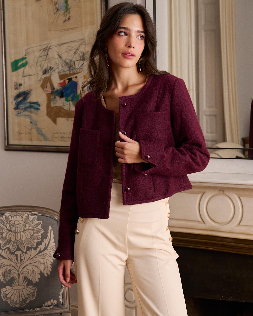 Bordeauxrote Jacke Lorel