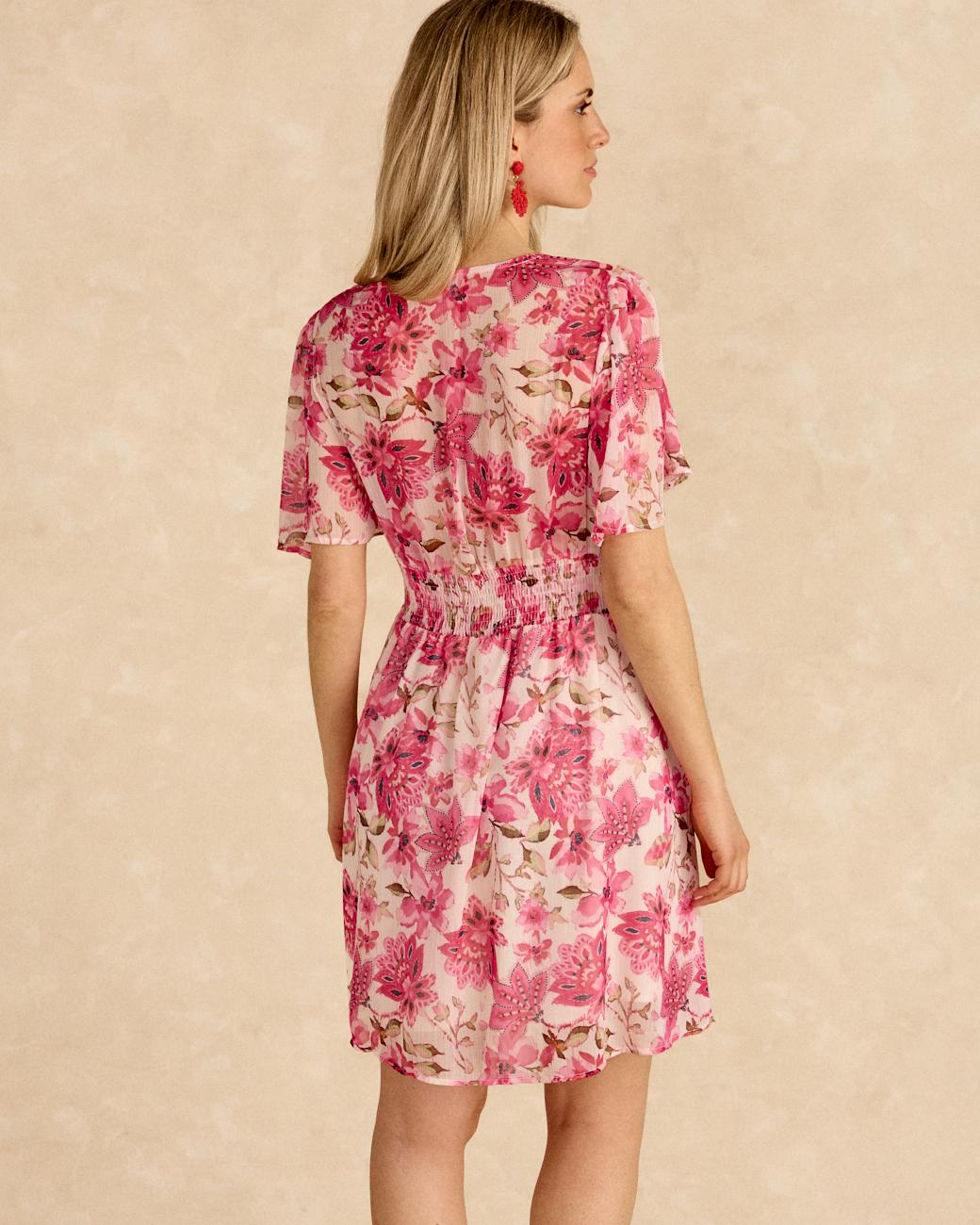 Kurzes Kleid mit Volants Olive