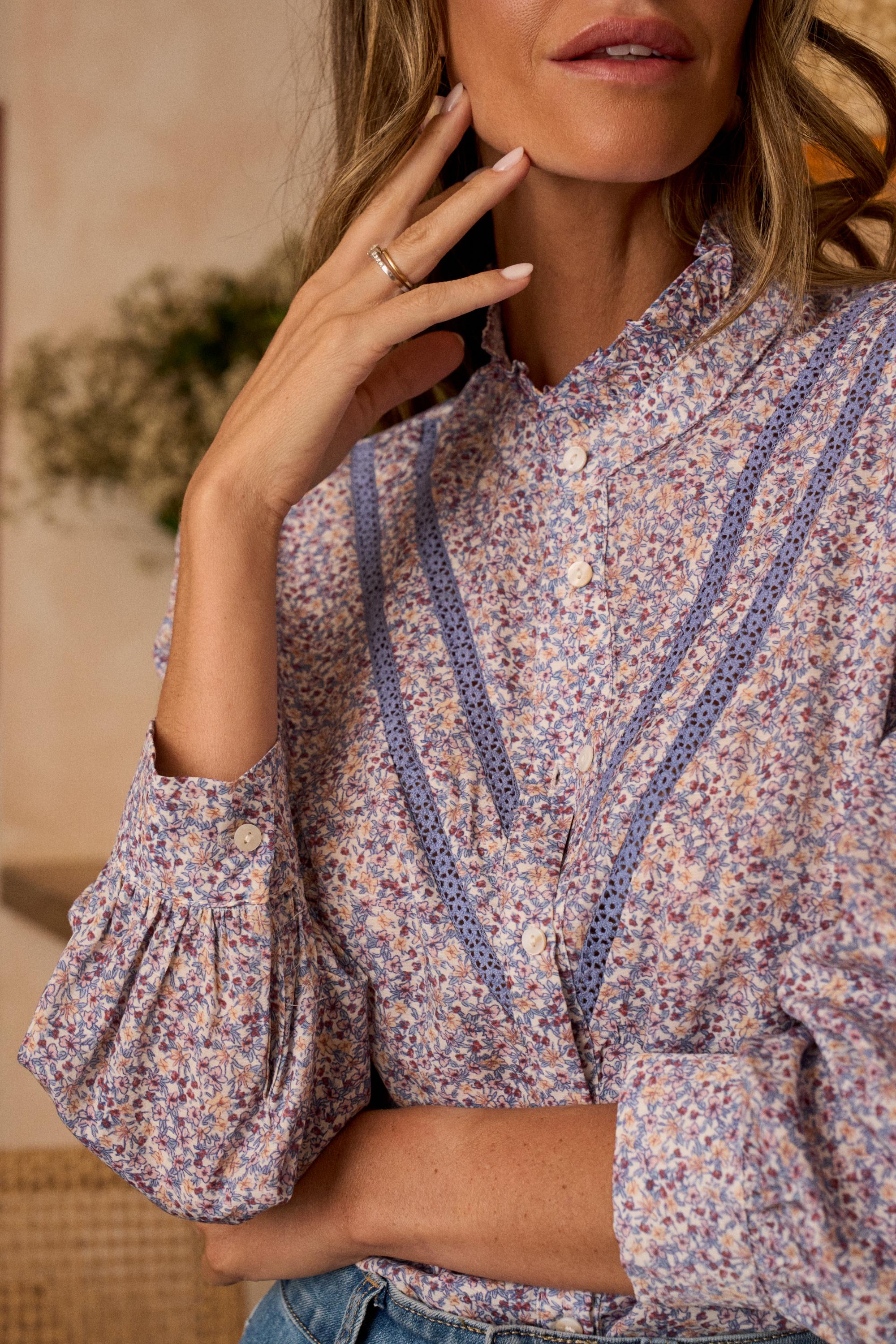 Hemd mit Blumenmuster Liberty
