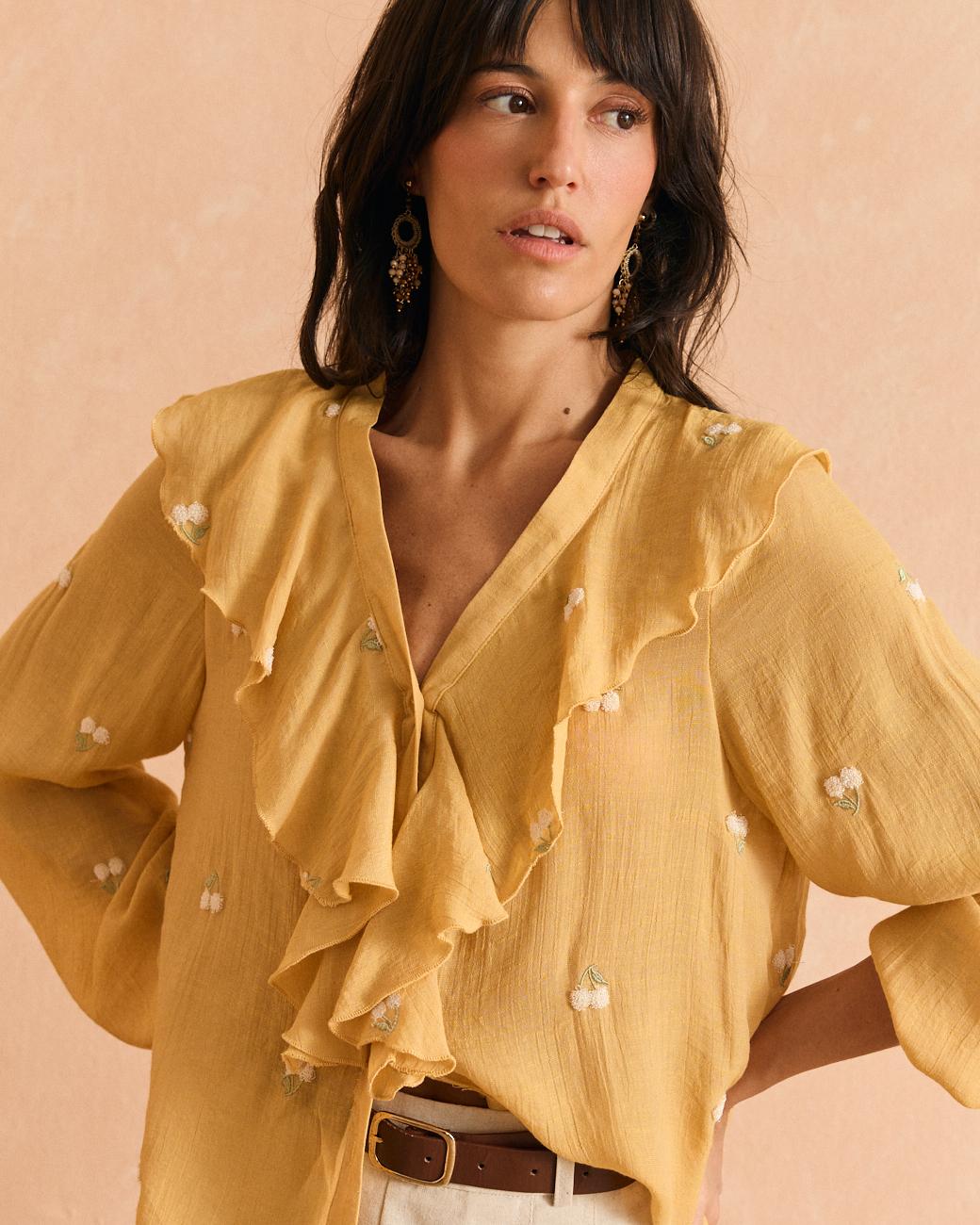 Bluse mit Volant Mayca