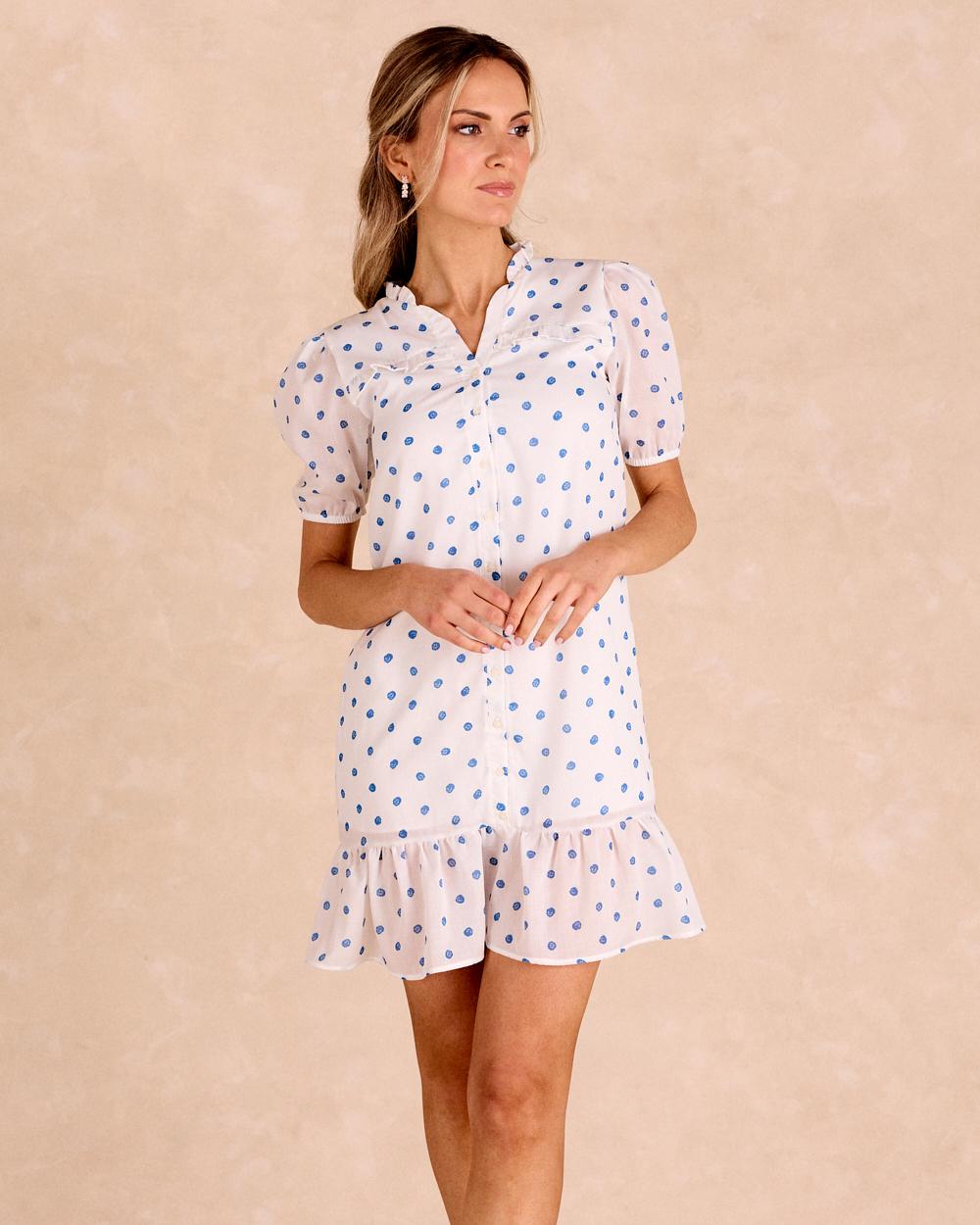 Kurzes gepunktetes Kleid Alzaria