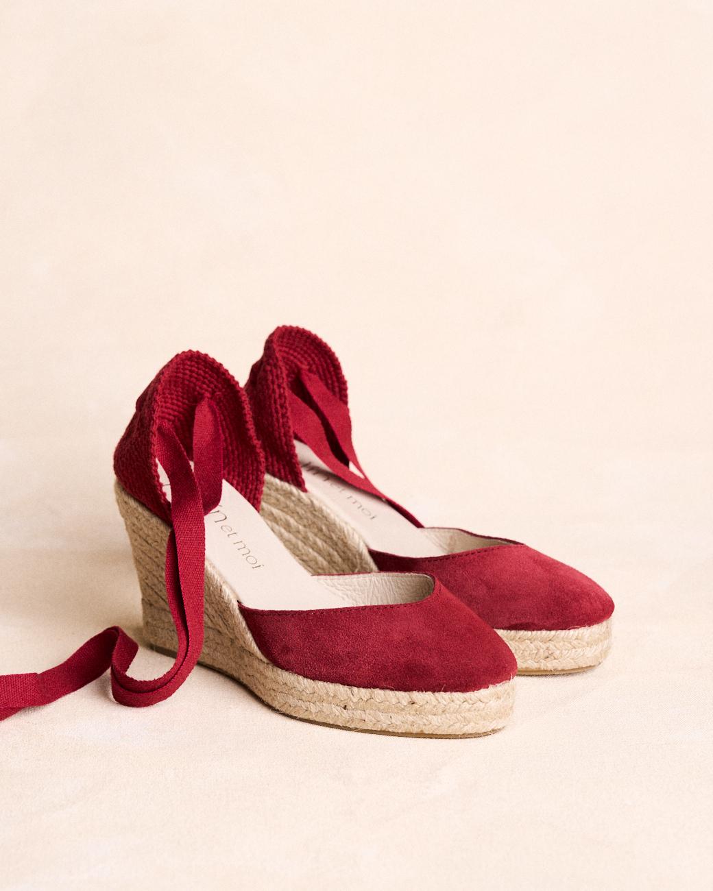 Granatrote Espadrille Ane