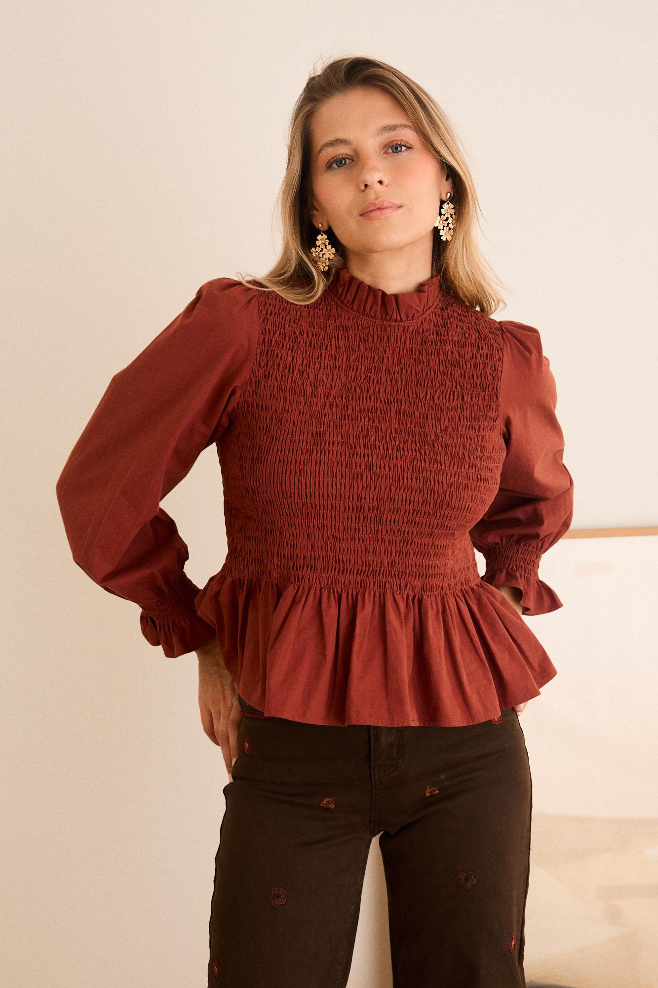 Rufina Bluse mit Wabenmuster