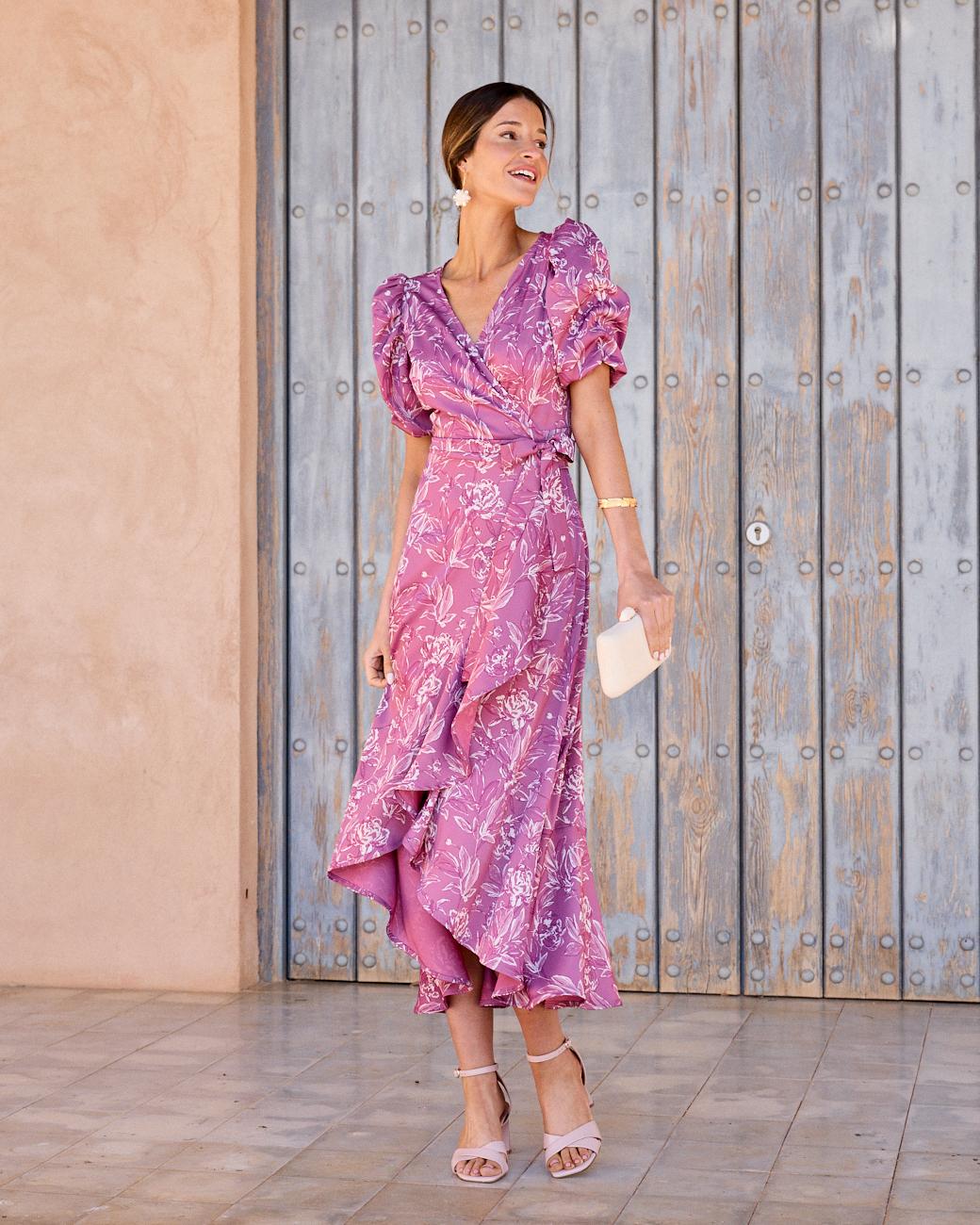 Kleid mit V-Ausschnitt Violetta