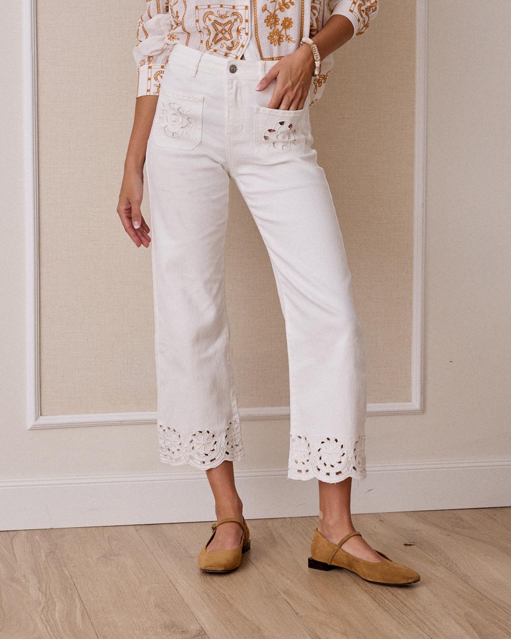 Jeans mit Stickerei Vesta