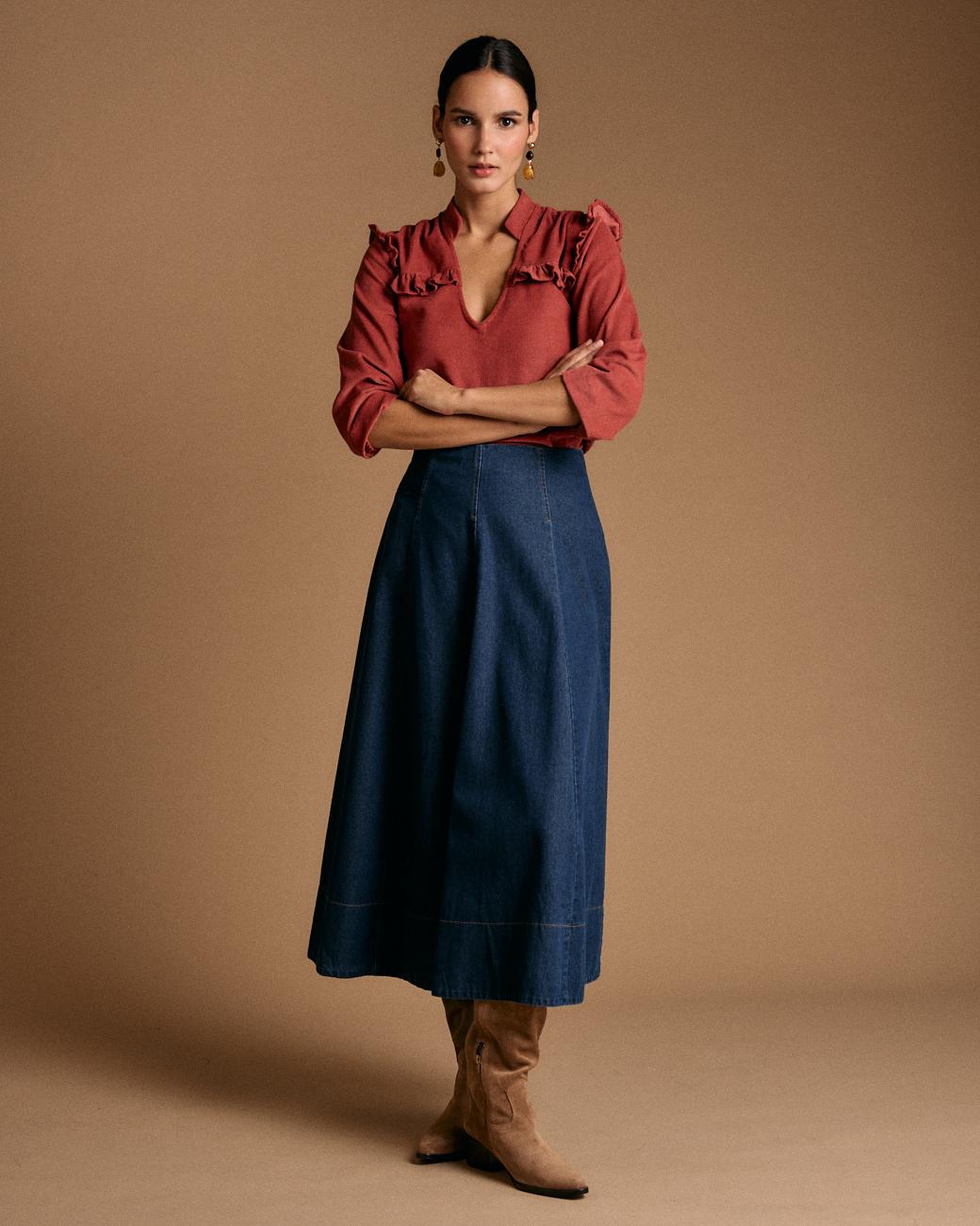 Bluse mit Volants Vali