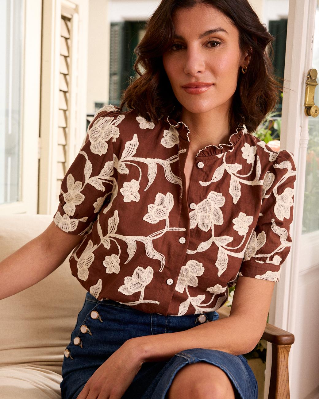 Merce bestickte Bluse