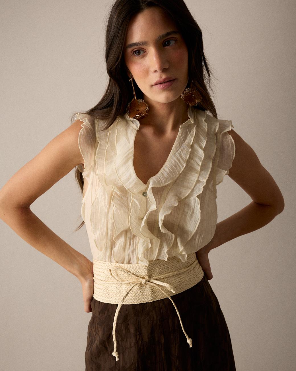 Bluse mit Volants Irune