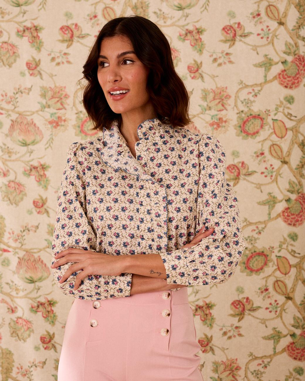 Bluse mit Volant Greta