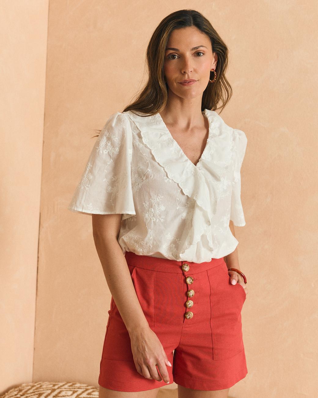 Bluse mit Volant Pati