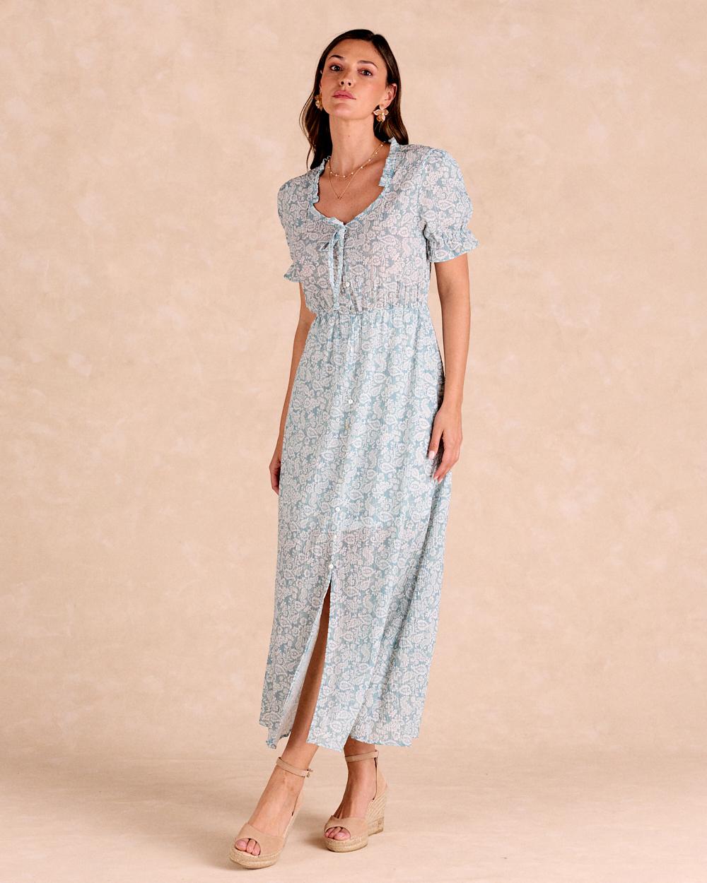 Langes Kleid Eukalyptus