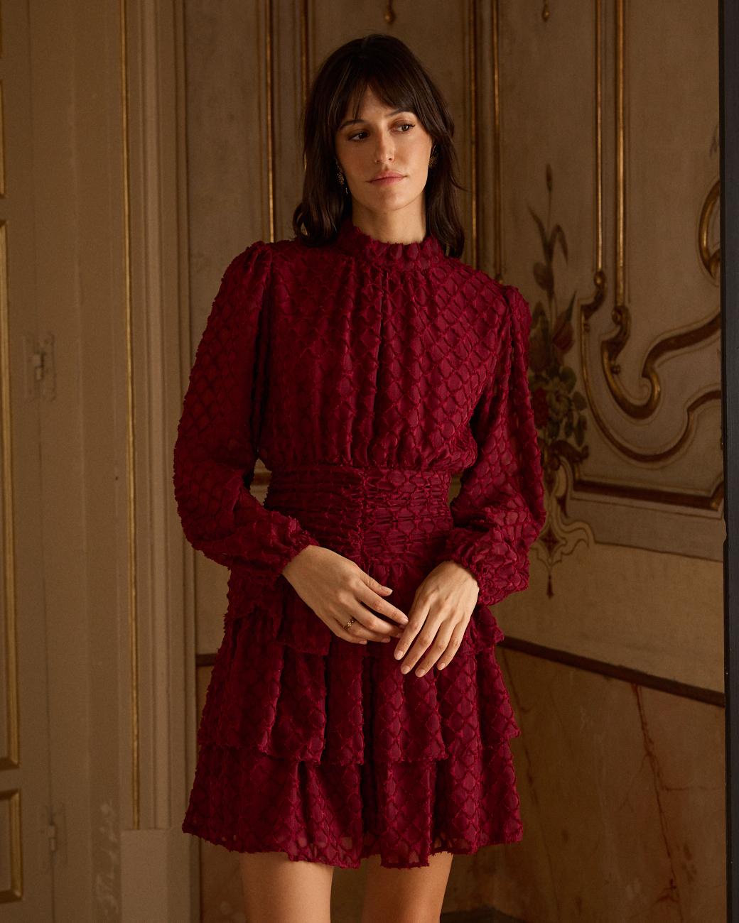 Kurzes Kleid mit Volants Livia