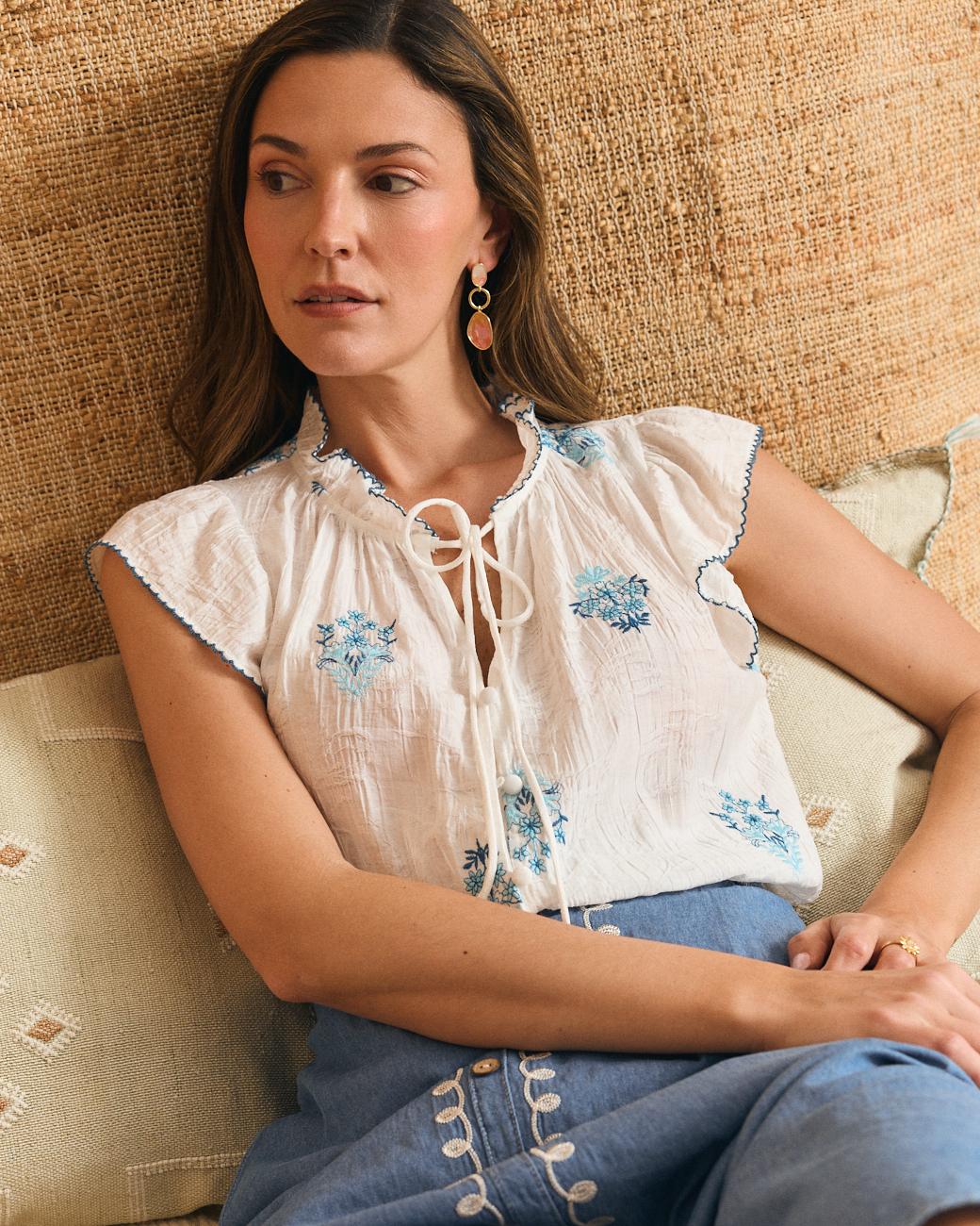 Bluse mit Volants Bertina