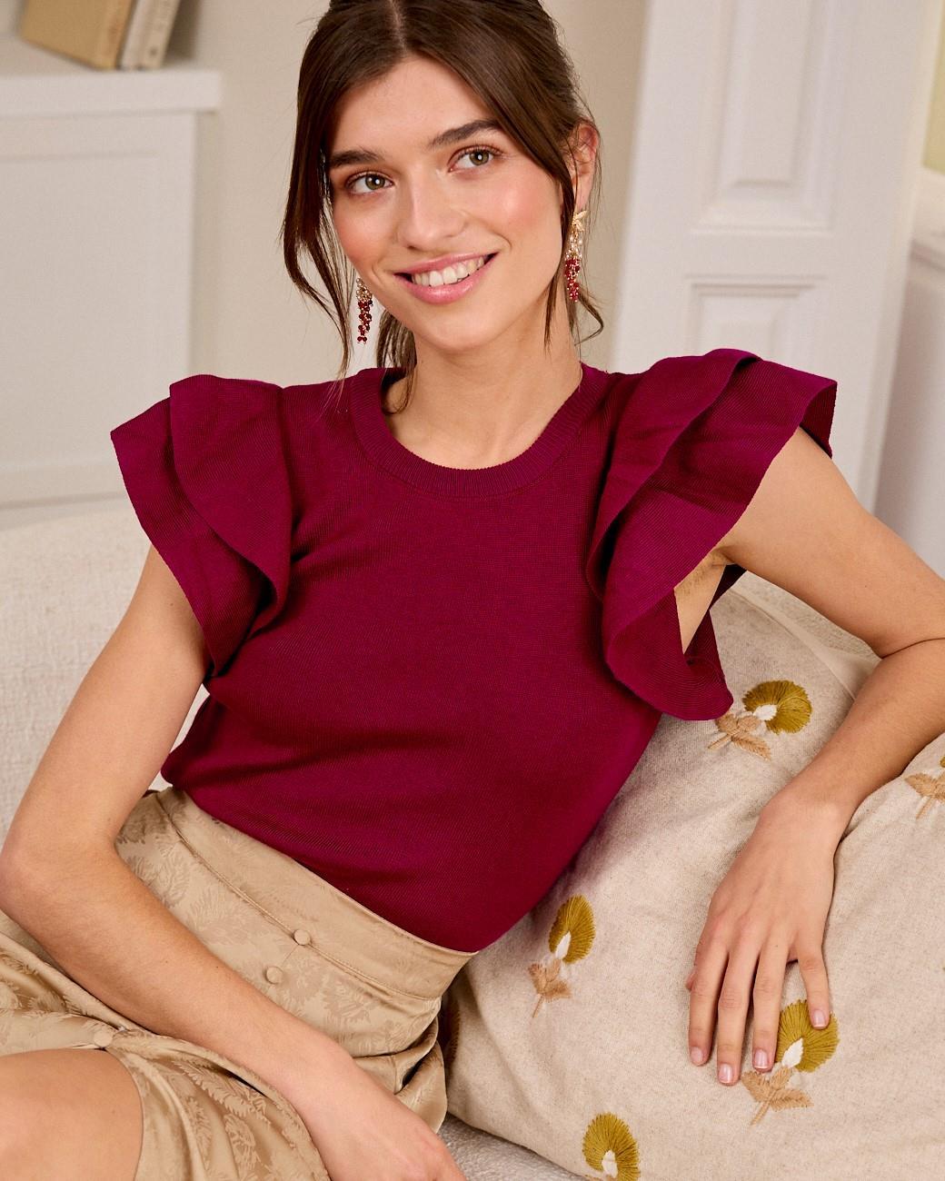 Hailey Volant-Top mit Ärmeln