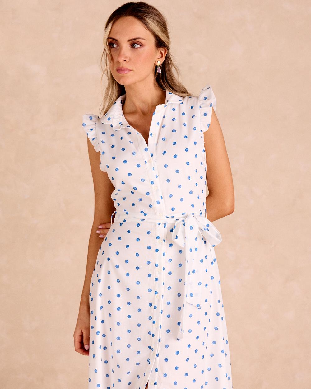 Langes Kleid mit Punkten Daira