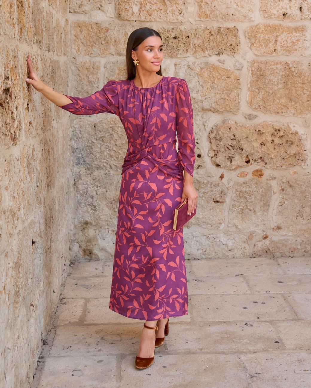 Kleid mit Blättern Dea