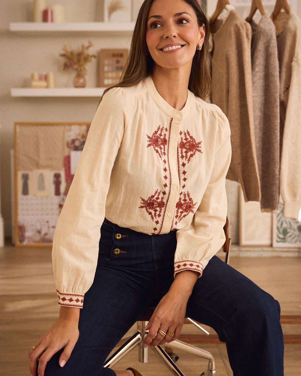 Besticktes Hemd Vivienne