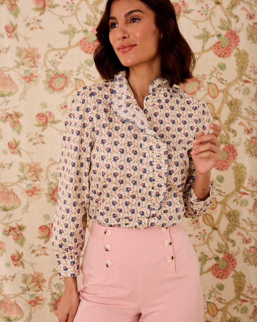 Bluse mit Volant Greta